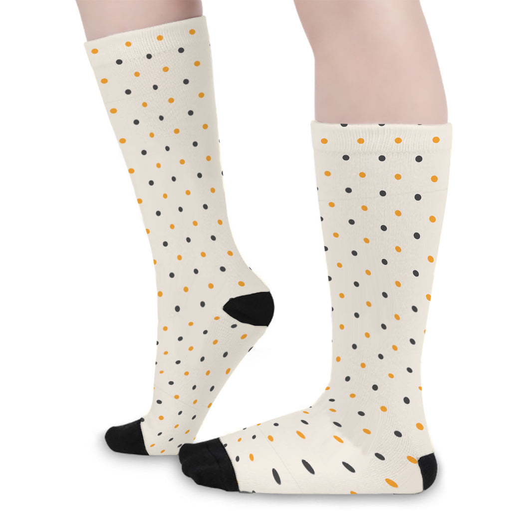 Halloween Polka Dot Pattern Print Long Socks