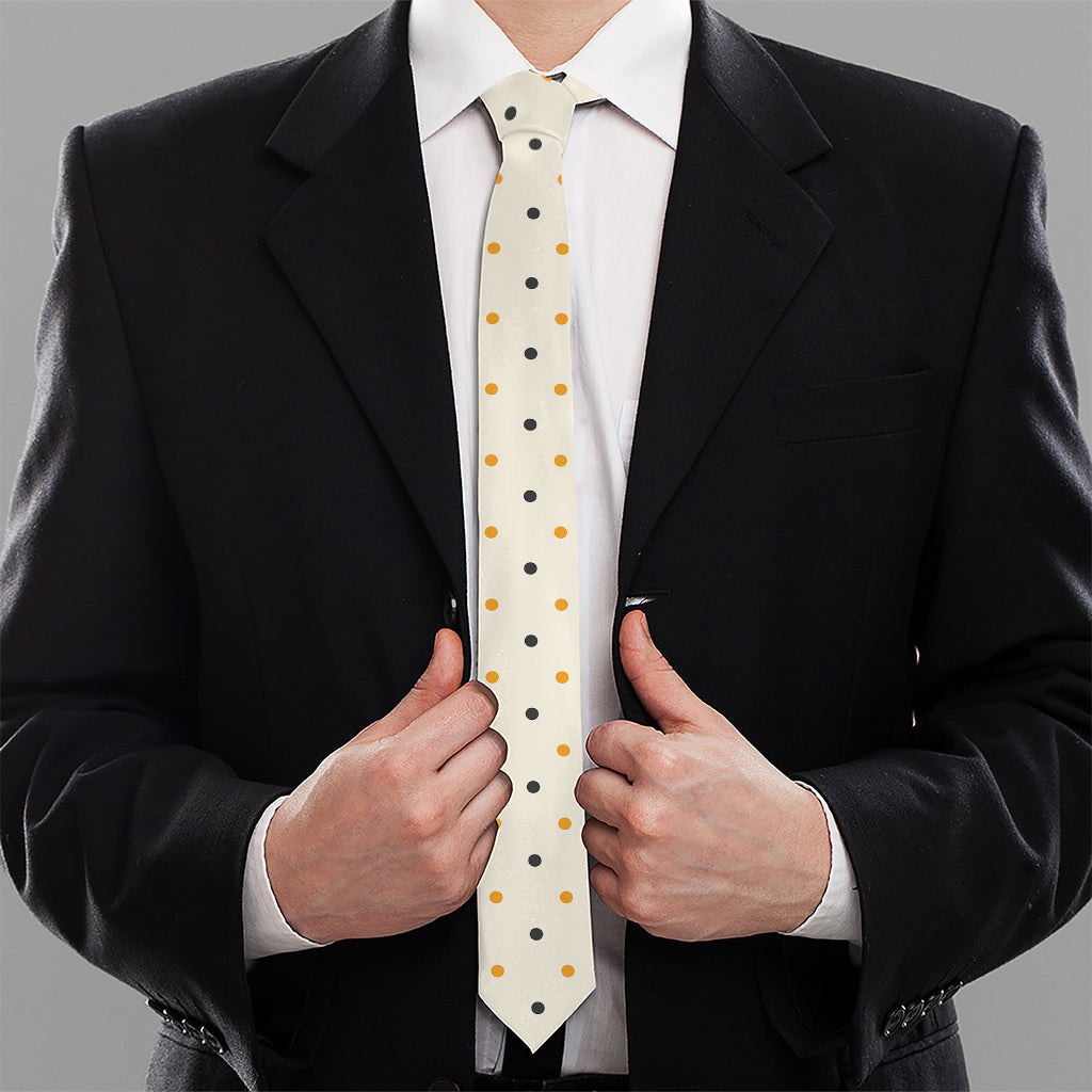 Halloween Polka Dot Pattern Print Necktie