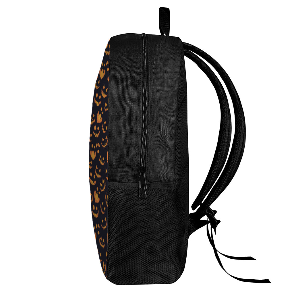 Halloween Pumpkin Faces Pattern Print 17 Inch Backpack