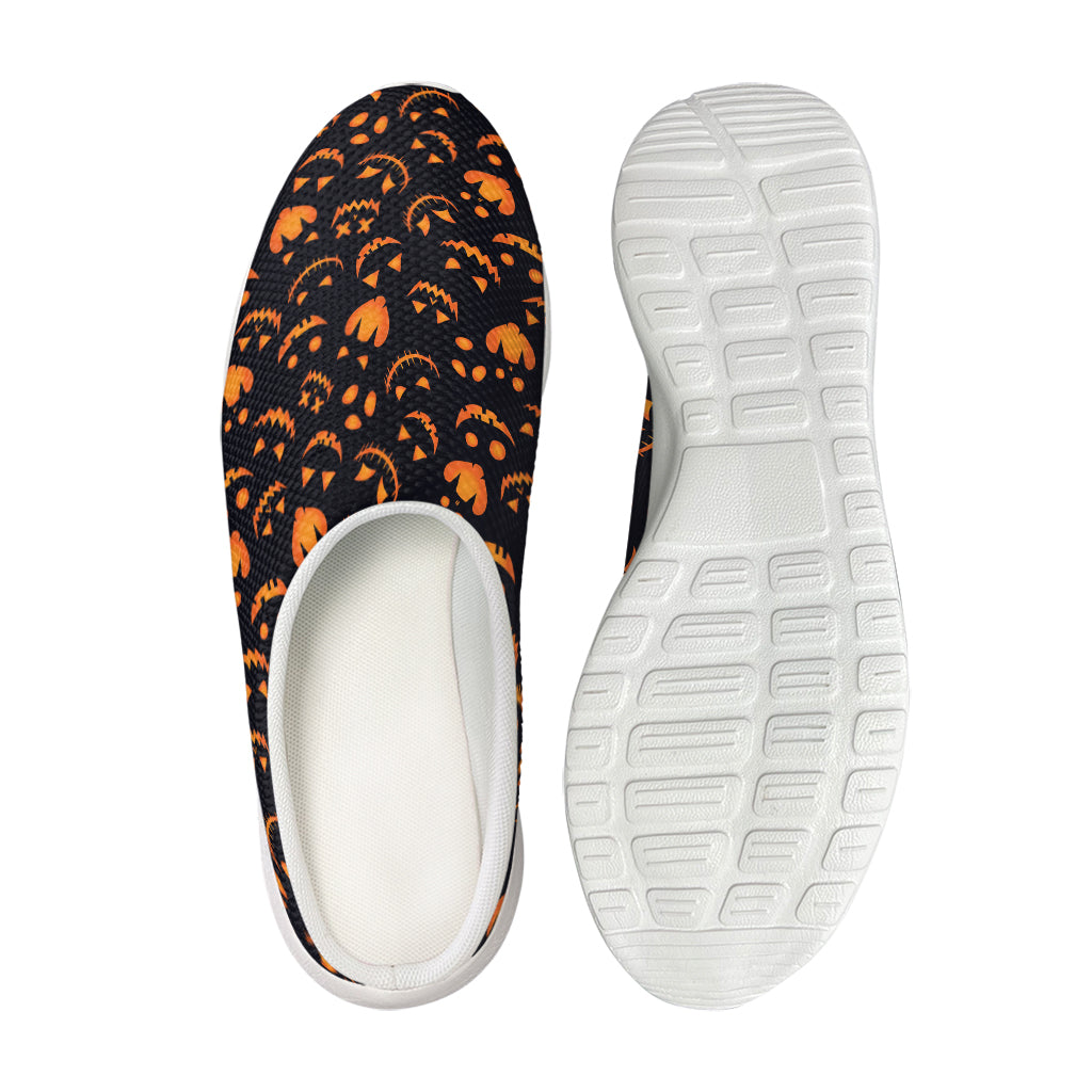 Halloween Pumpkin Faces Pattern Print Mesh Casual Shoes