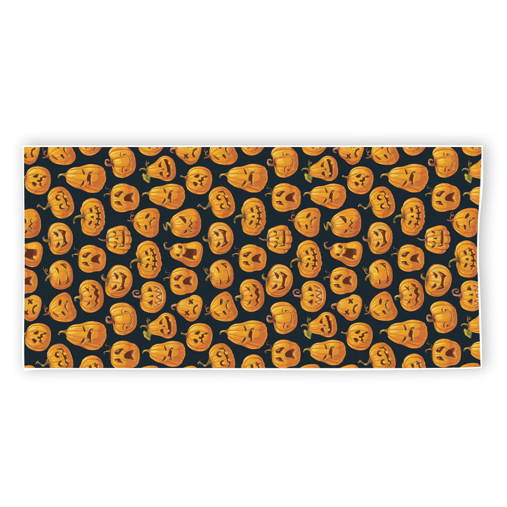 Halloween Pumpkin Jack-O'-Lantern Print Beach Towel