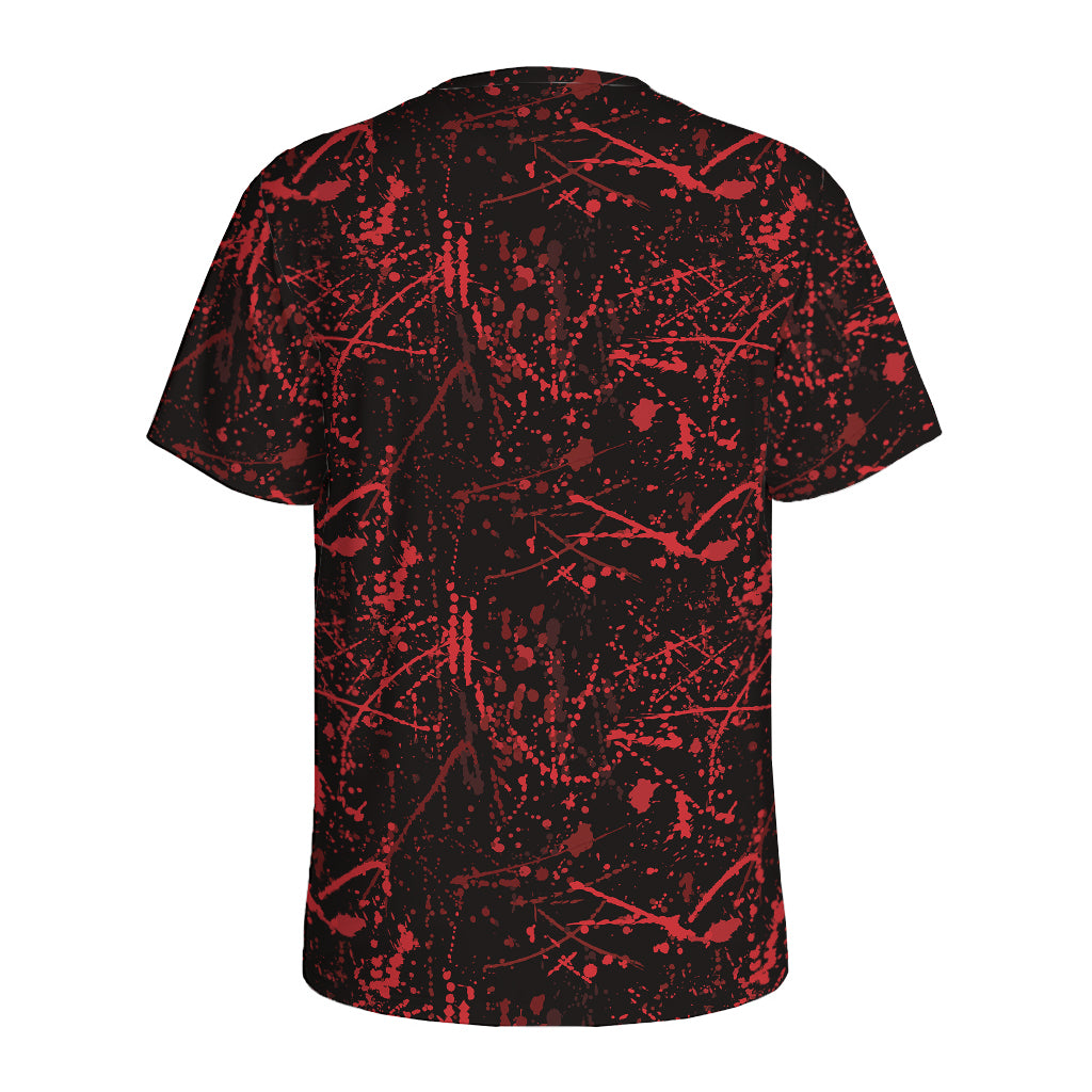 Halloween Red Blood Print Men's Sports T-Shirt