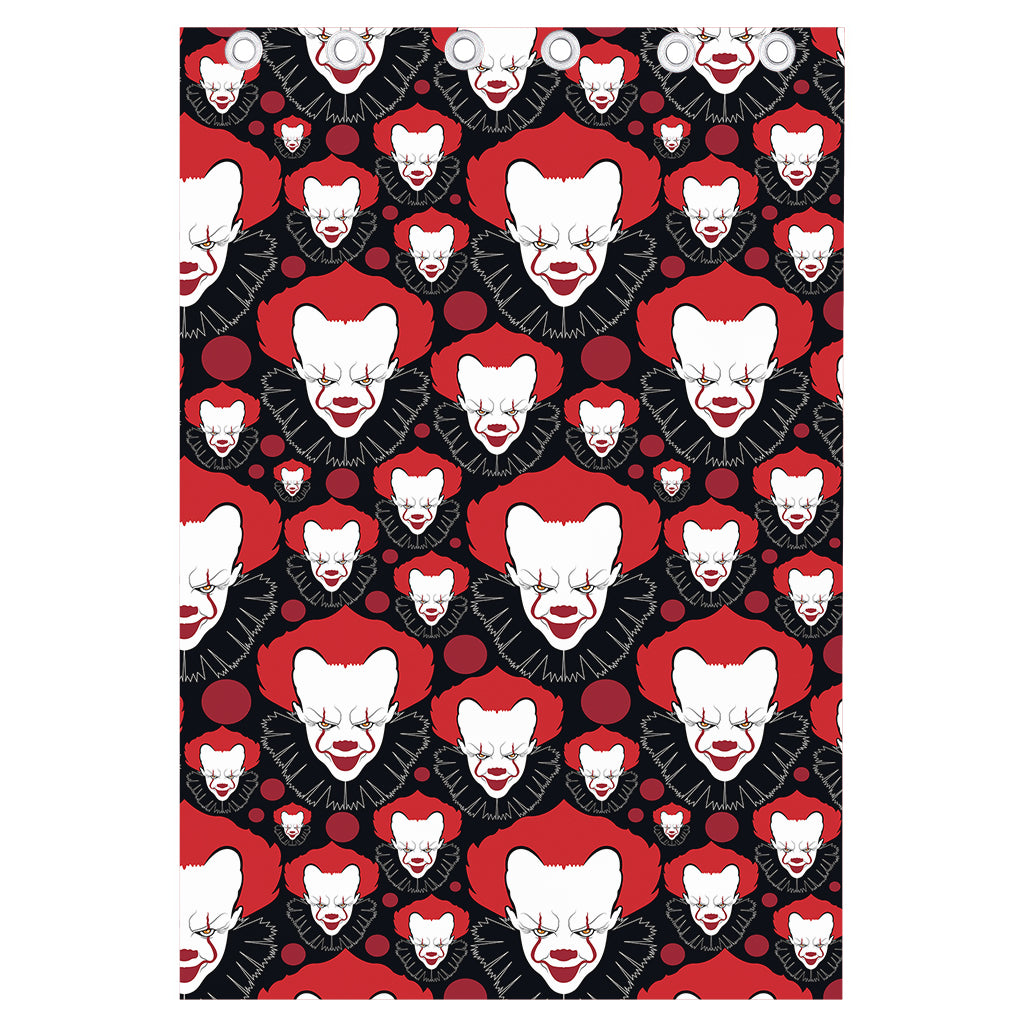 Halloween Scary Clown Pattern Print Curtain