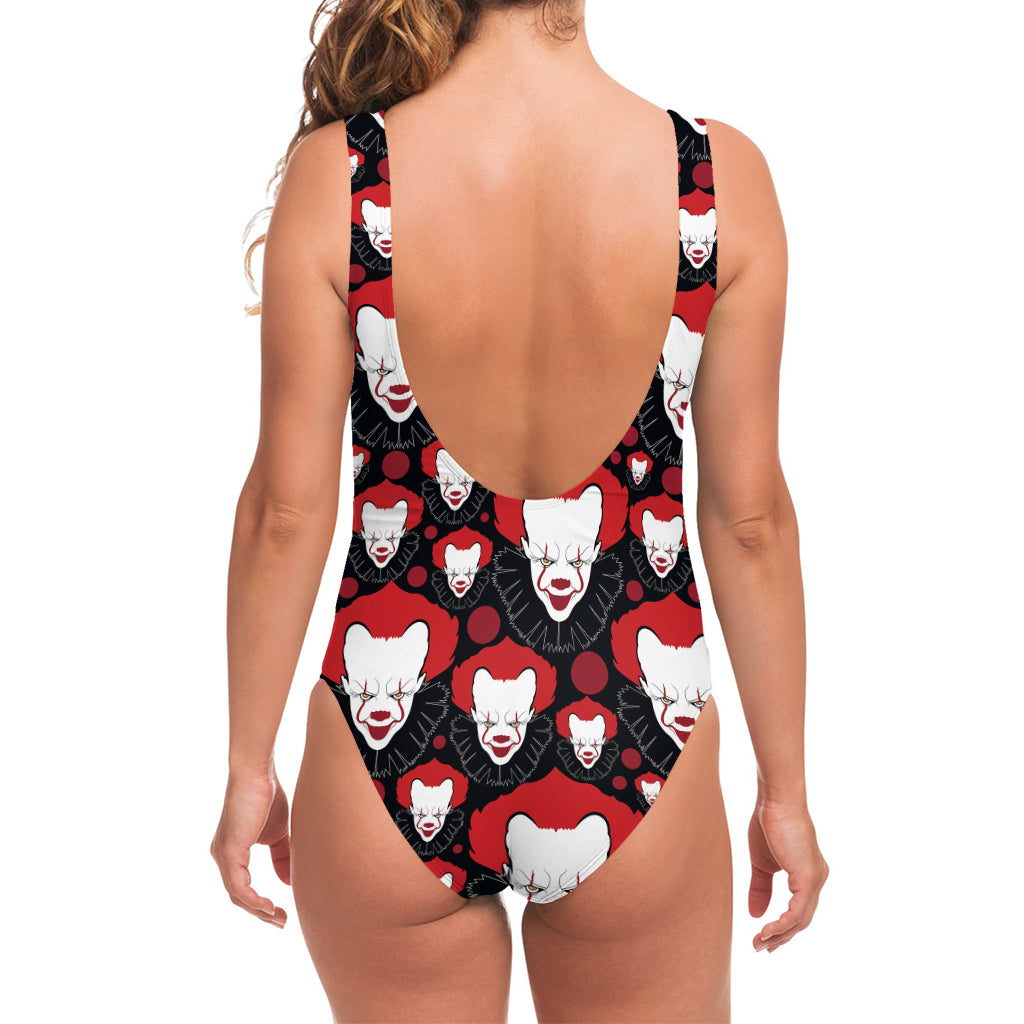 Halloween Scary Clown Pattern Print One Piece Swimsuit