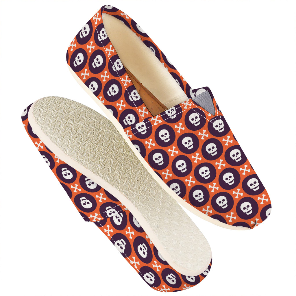 Halloween Skull And Bone Pattern Print Casual Shoes