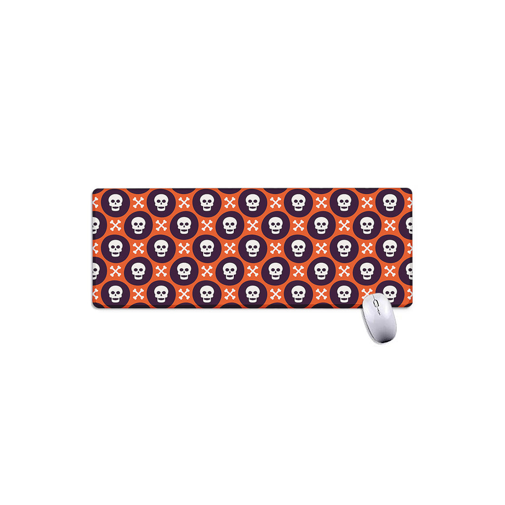Halloween Skull And Bone Pattern Print Extended Mouse Pad