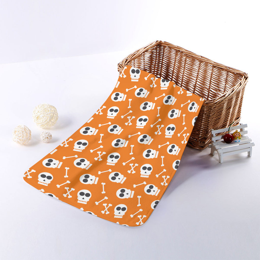 Halloween Skull Pattern Print Towel