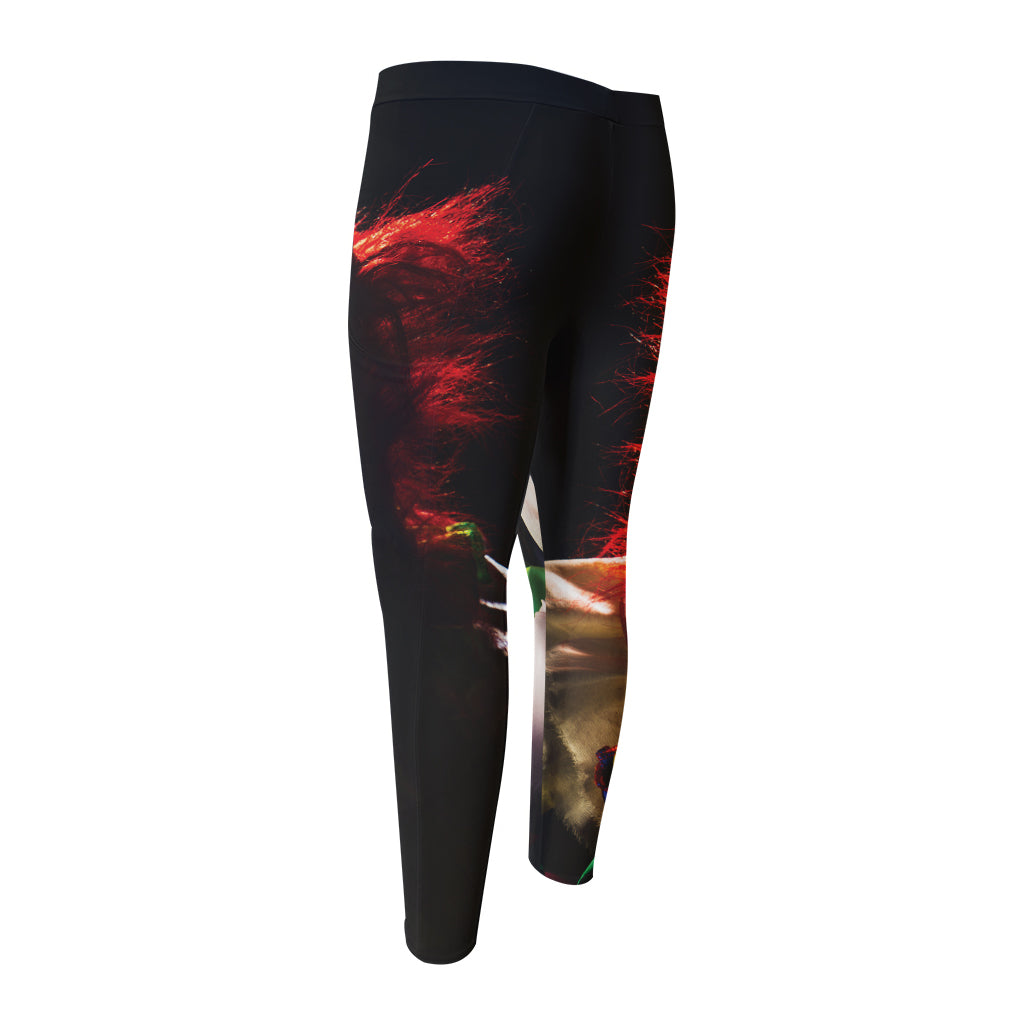 Halloween Smiling Clown Print Men's Compression Pants