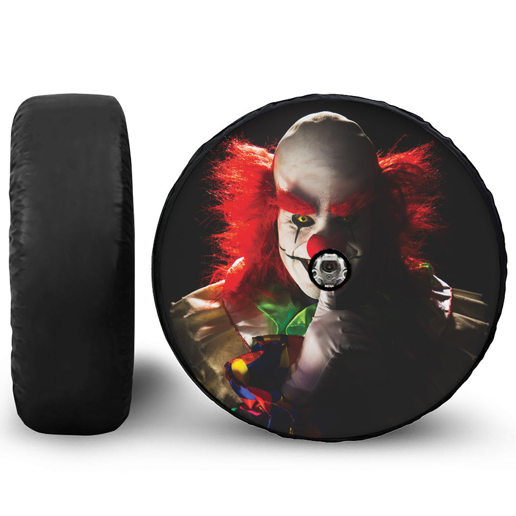 Halloween Smiling Clown Print Tire Cover With Camera Hole