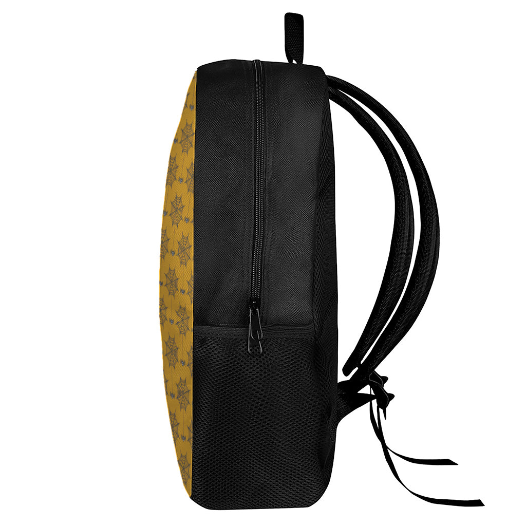 Halloween Spider Web Pattern Print 17 Inch Backpack