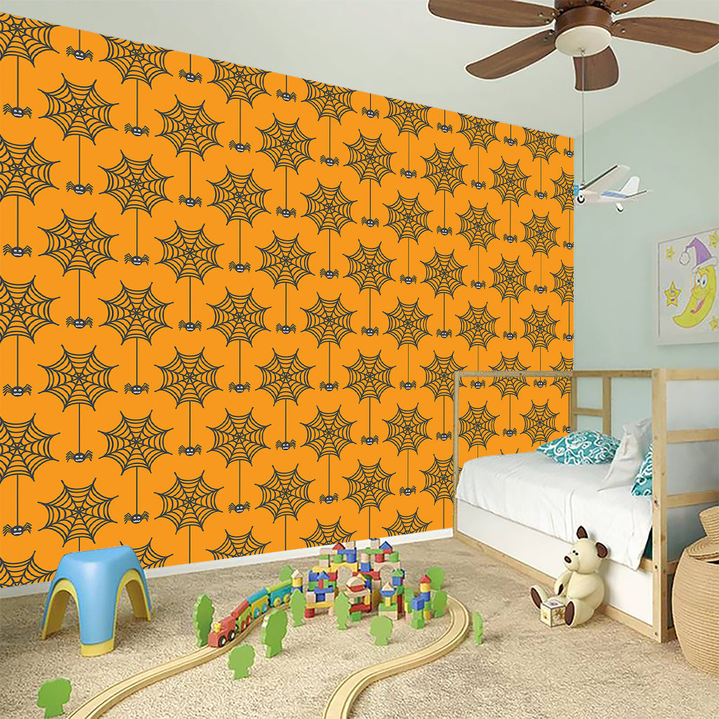 Halloween Spider Web Pattern Print Wall Sticker