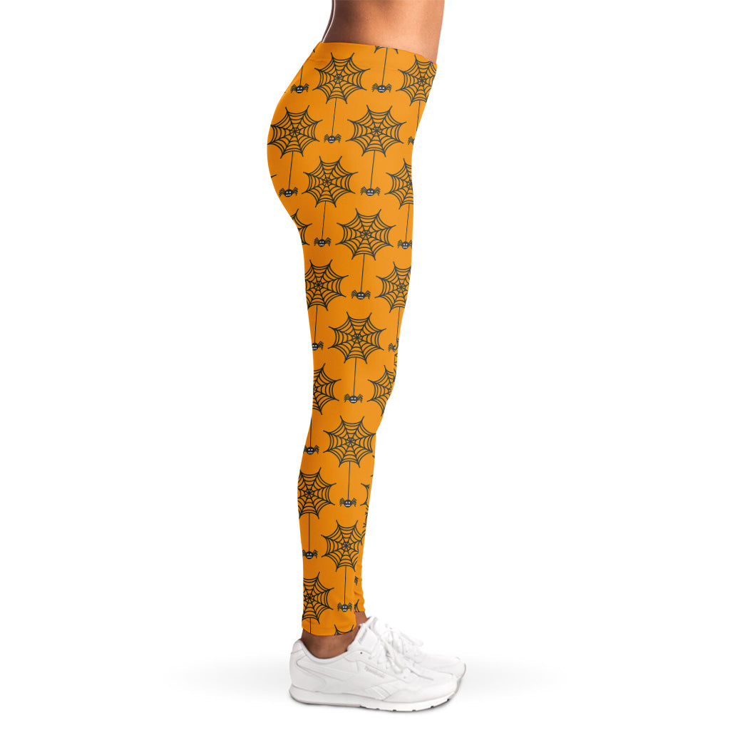 Halloween Spider Web Pattern Print Women's Leggings
