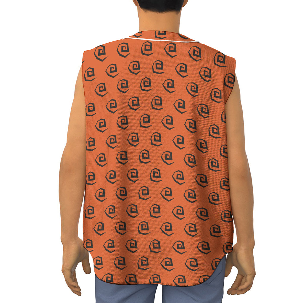 Halloween Spiral Pattern Print Sleeveless Baseball Jersey