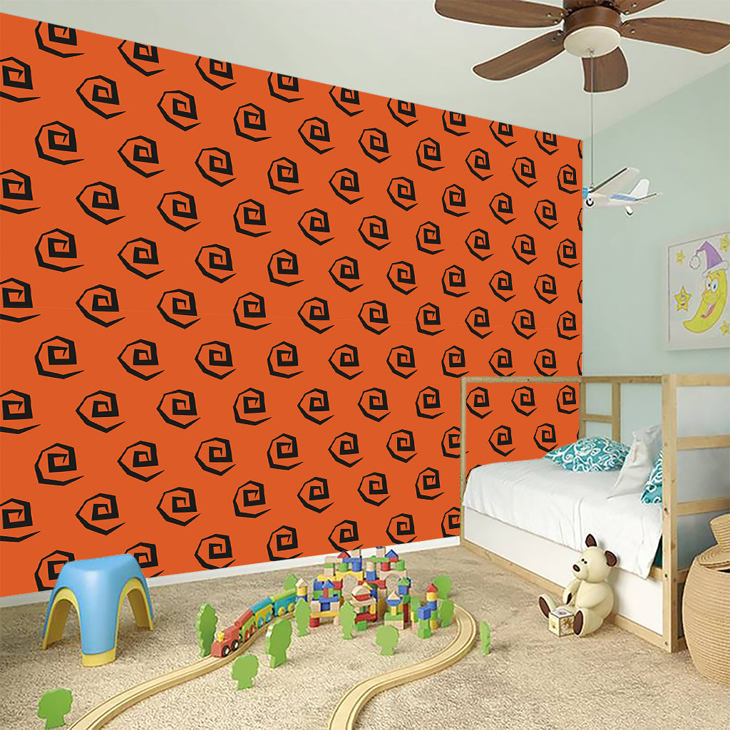 Halloween Spiral Pattern Print Wall Sticker
