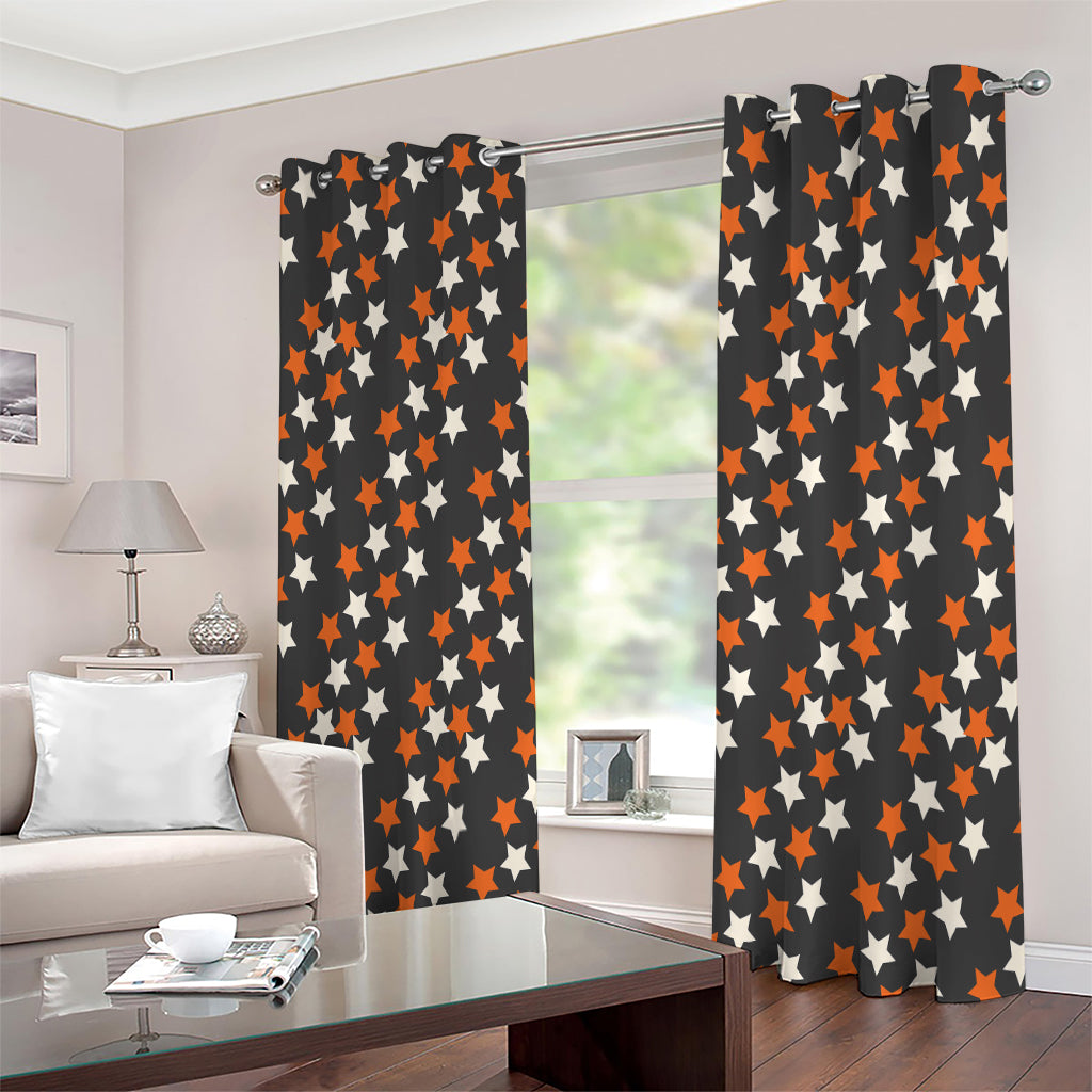 Halloween Star Pattern Print Extra Wide Grommet Curtains