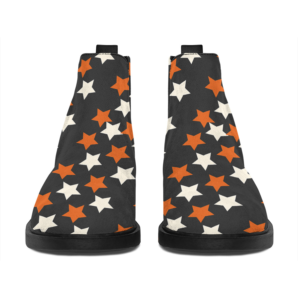Halloween Star Pattern Print Flat Ankle Boots