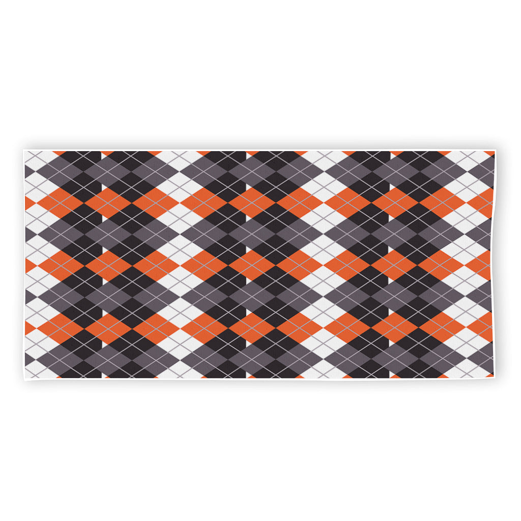 Halloween Themed Argyle Pattern Print Beach Towel