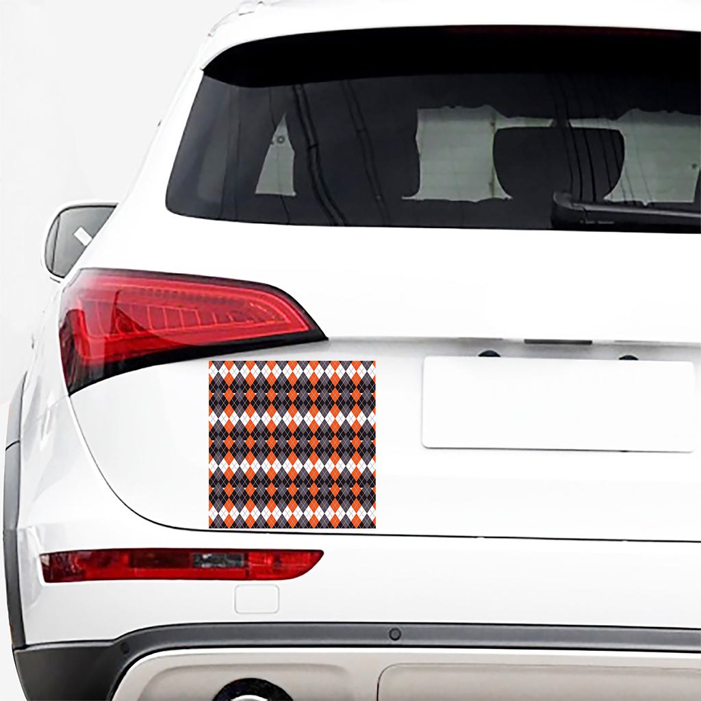 Halloween Themed Argyle Pattern Print Car Sticker