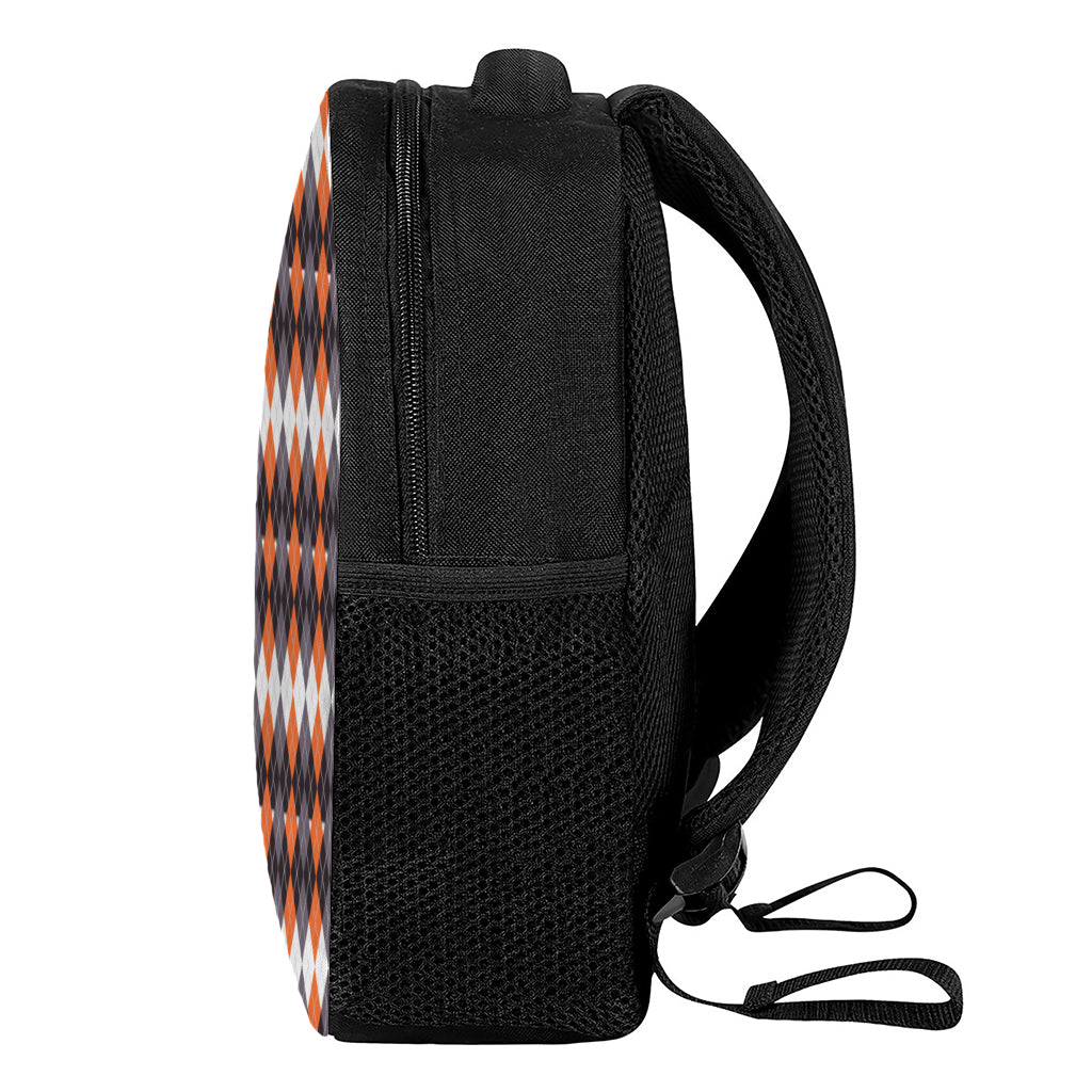 Halloween Themed Argyle Pattern Print Casual Backpack