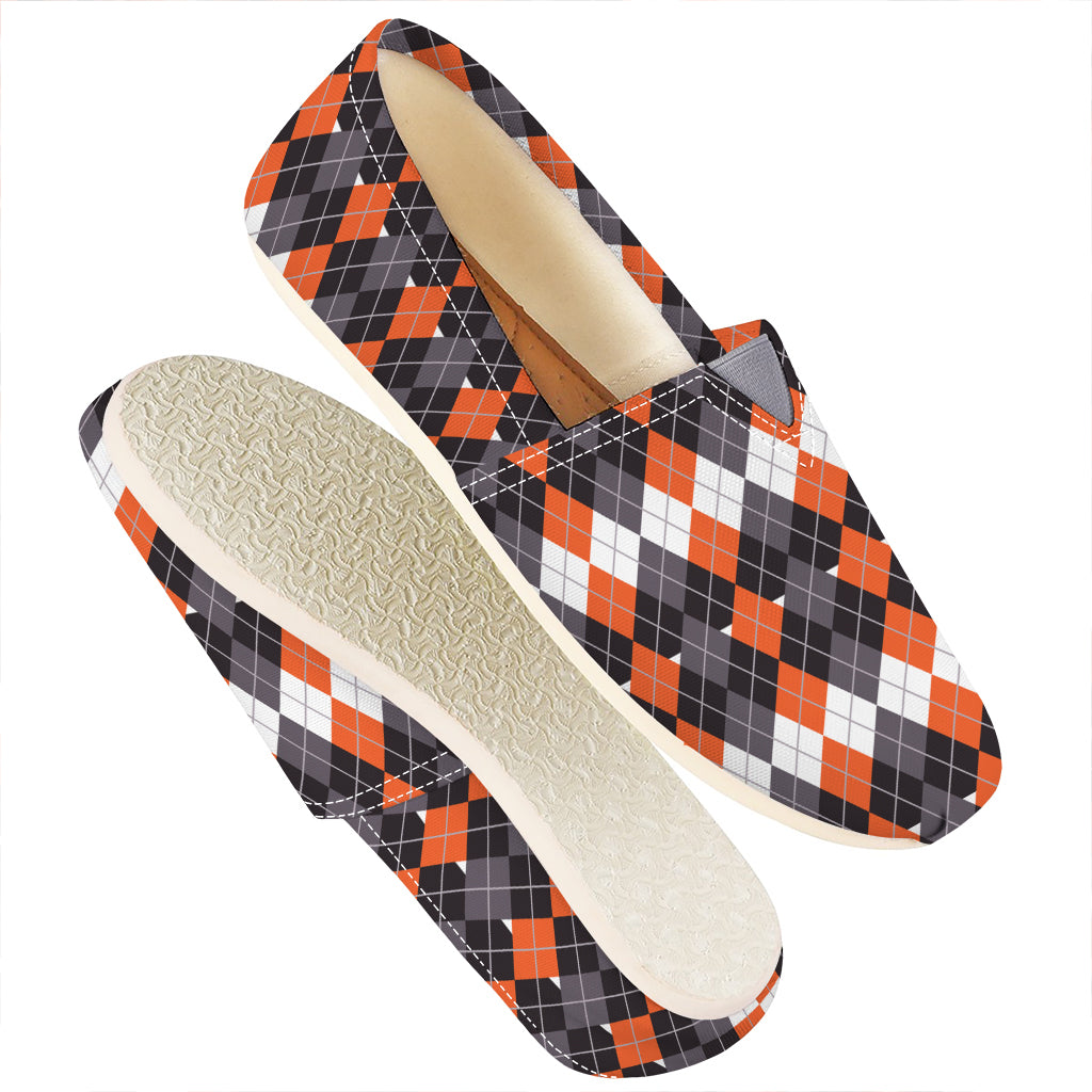 Halloween Themed Argyle Pattern Print Casual Shoes