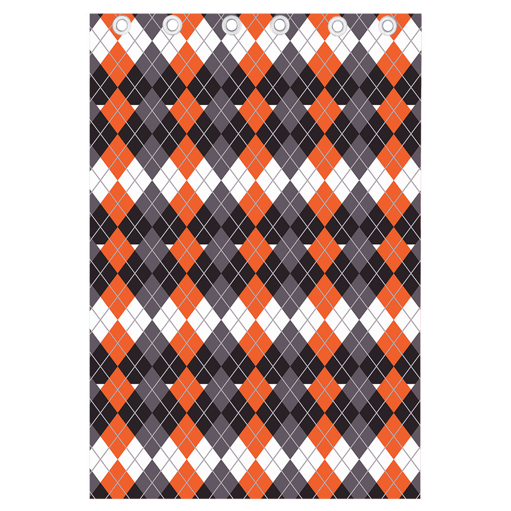 Halloween Themed Argyle Pattern Print Curtain