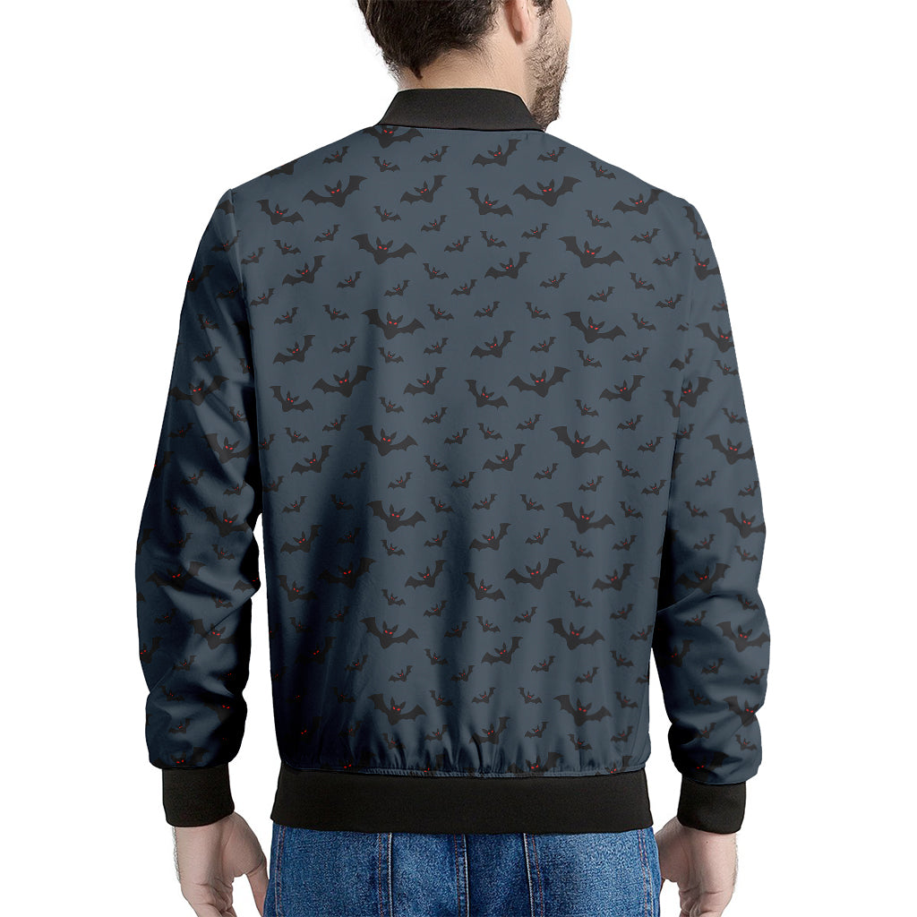 Halloween Vampire Bat Pattern Print Men's Bomber Jacket