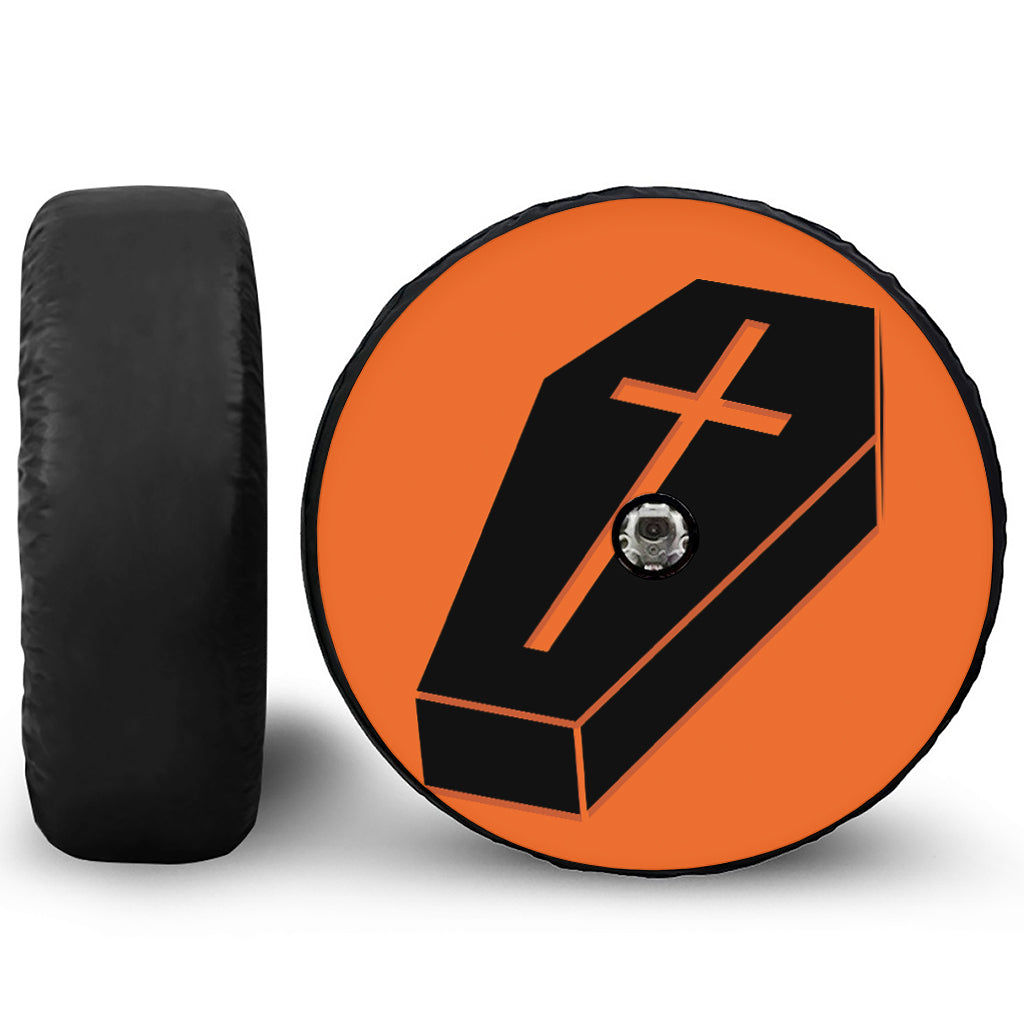Halloween Vampire Coffin Print Tire Cover With Camera Hole