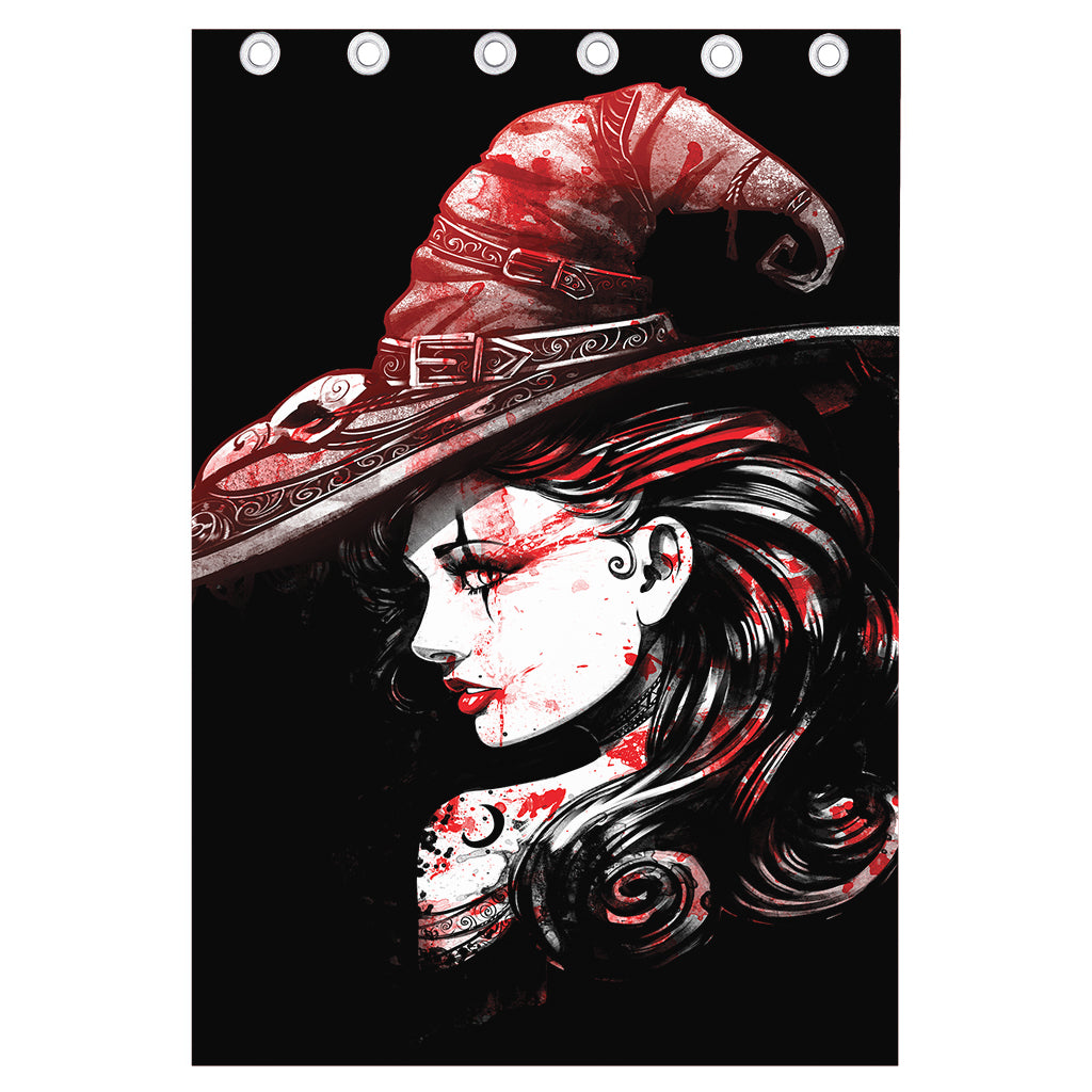 Halloween Vampire Girl Print Curtain