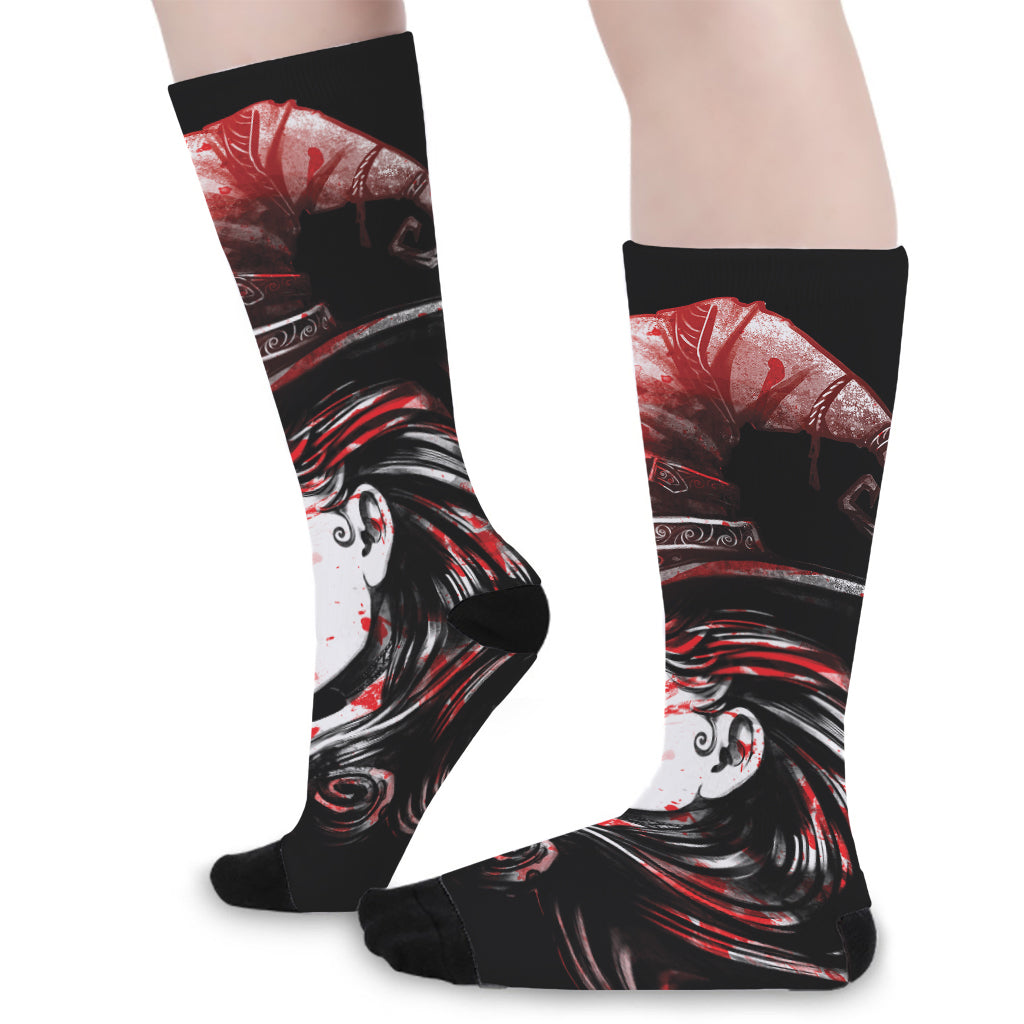 Halloween Vampire Girl Print Long Socks