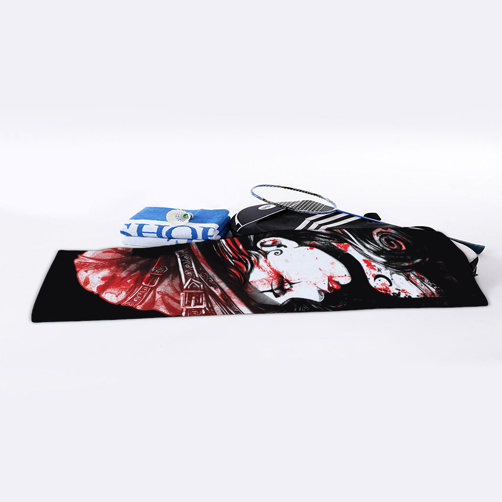 Halloween Vampire Girl Print Sports Towel