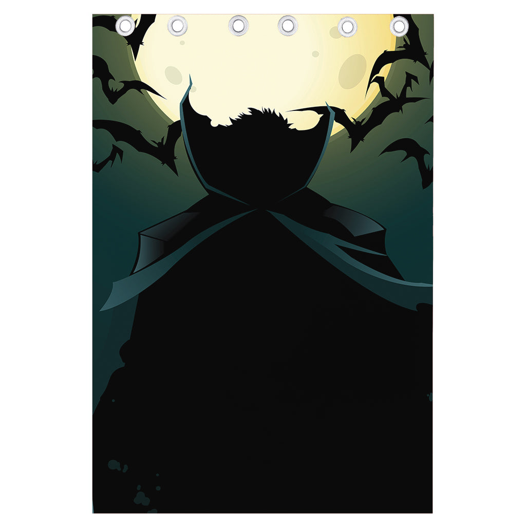 Halloween Vampire Silhouette Print Curtain