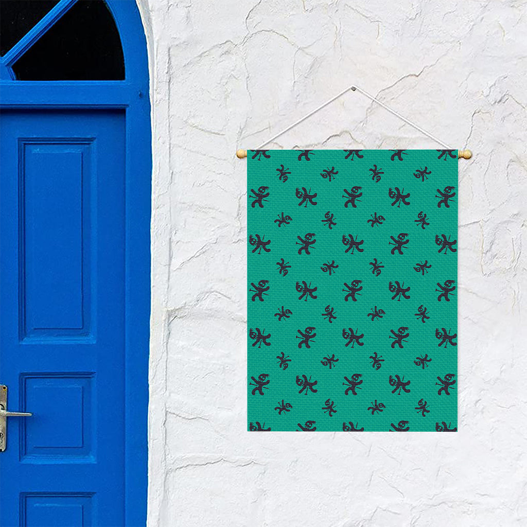 Halloween Voodoo Doll Pattern Print Garden Flag