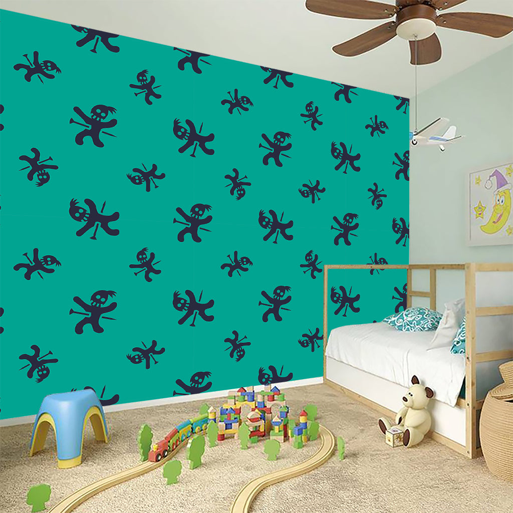 Halloween Voodoo Doll Pattern Print Wall Sticker