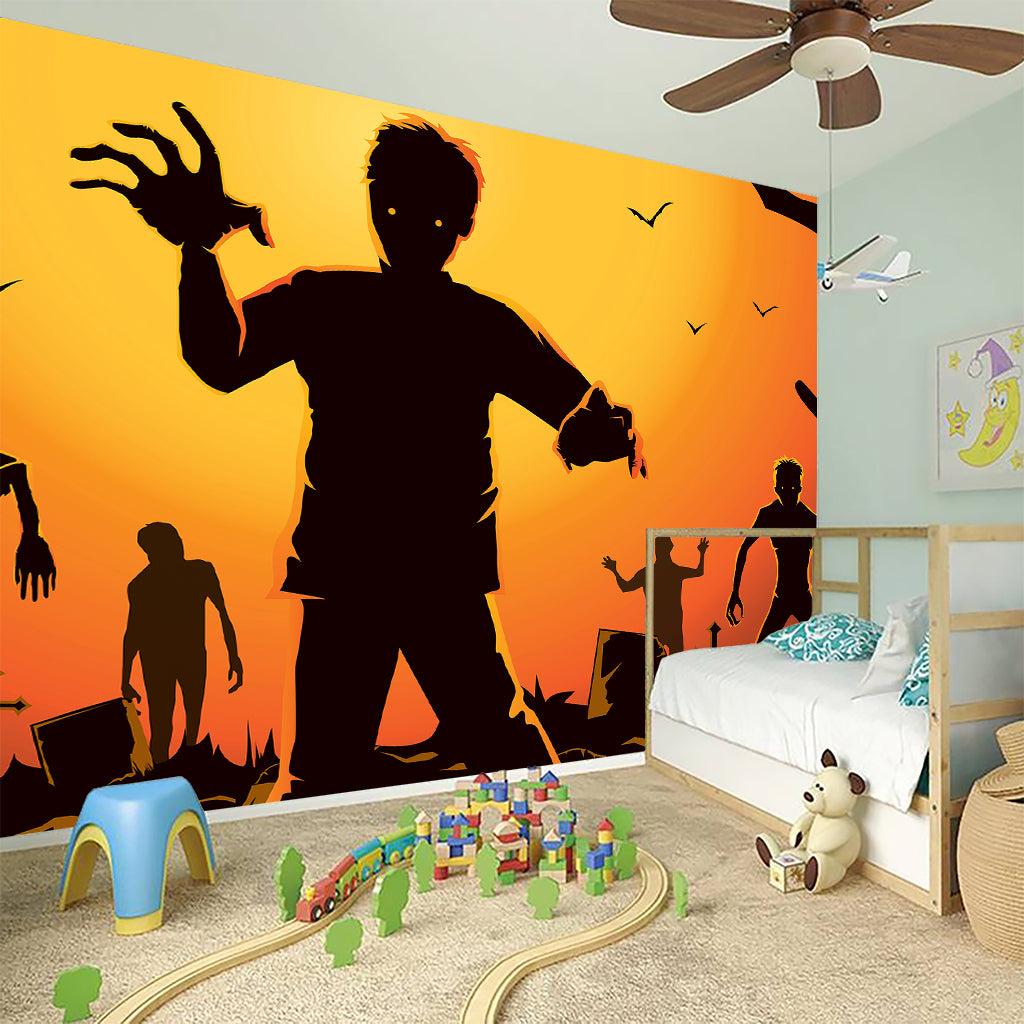 Halloween Walking Zombie Print Wall Sticker