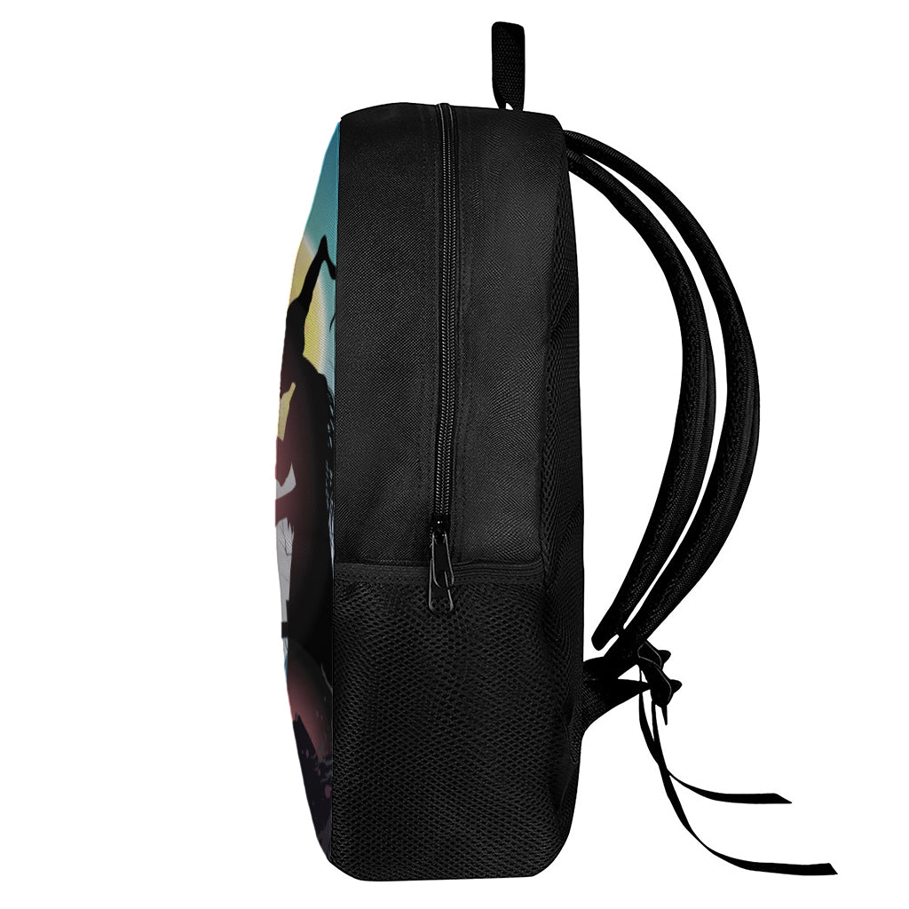 Halloween Witch And Cauldron Print 17 Inch Backpack