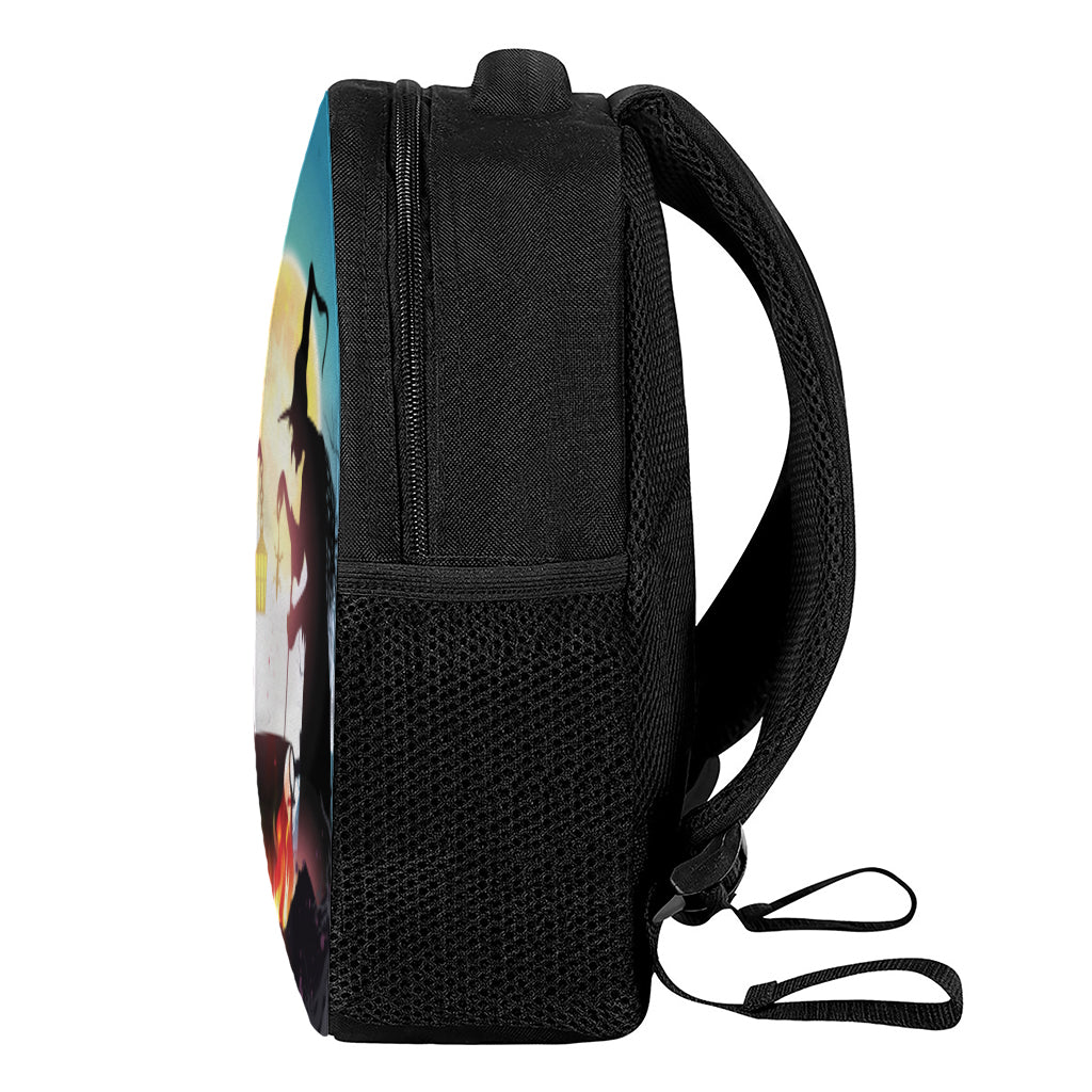 Halloween Witch And Cauldron Print Casual Backpack