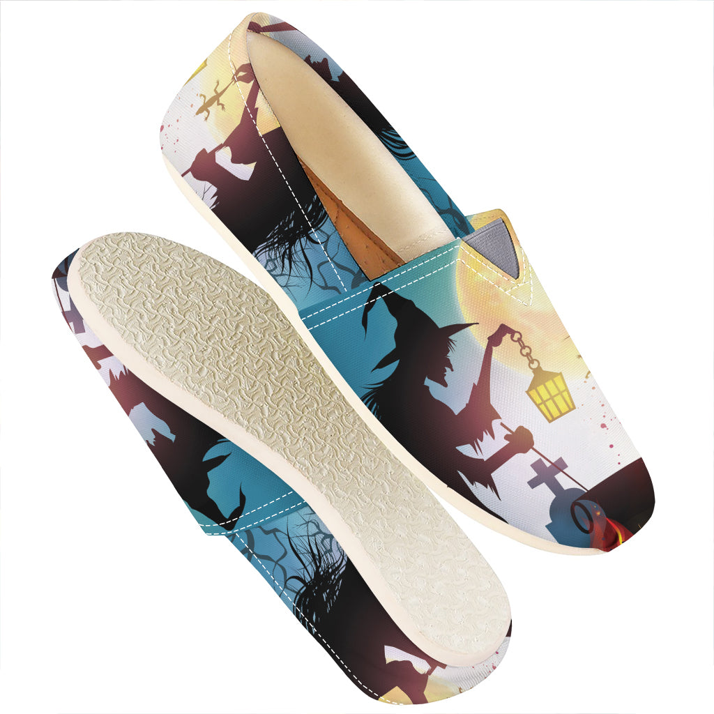 Halloween Witch And Cauldron Print Casual Shoes