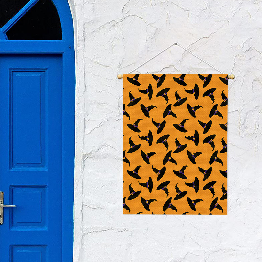 Halloween Witch Hat Pattern Print Garden Flag