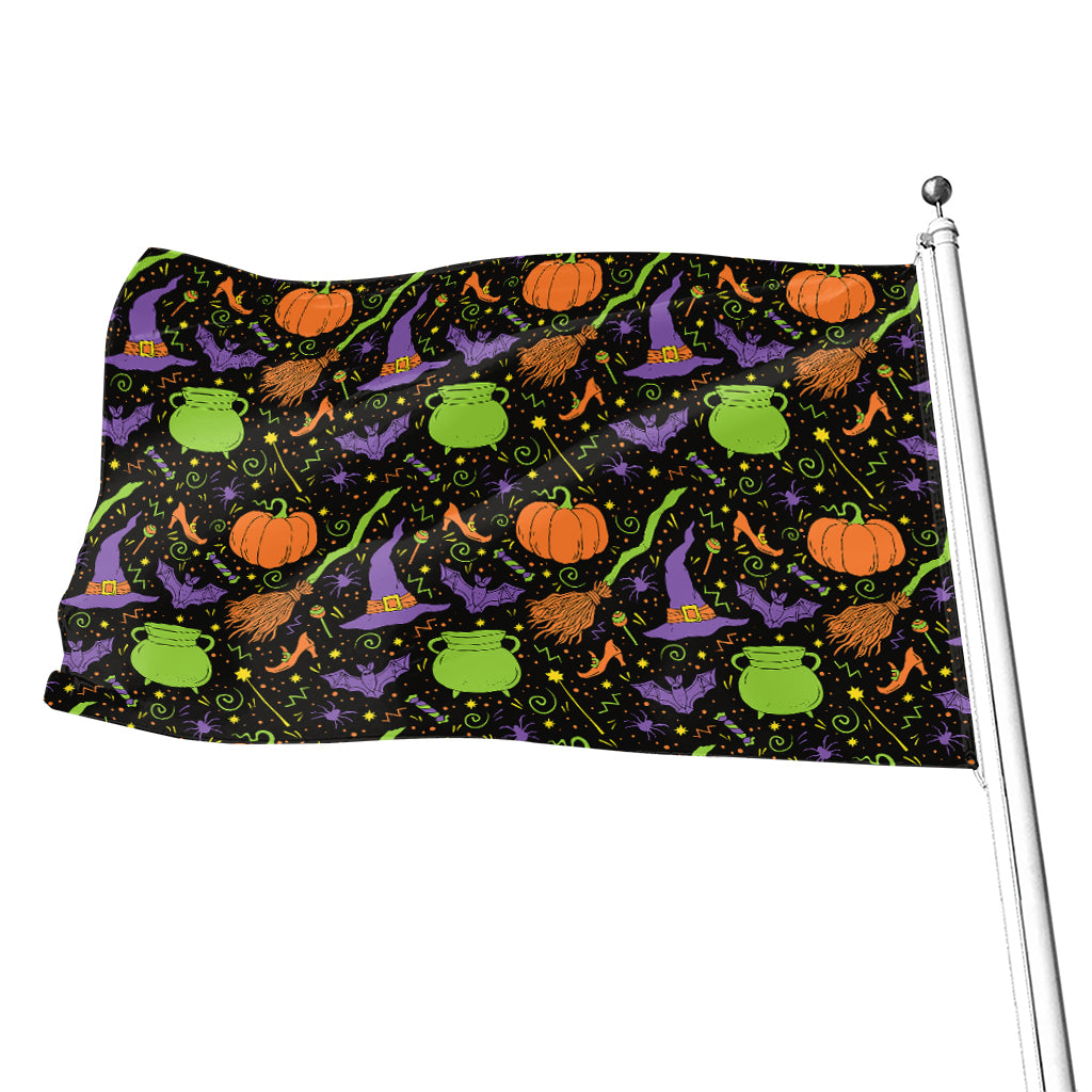 Halloween Wizard Pattern Print Flag