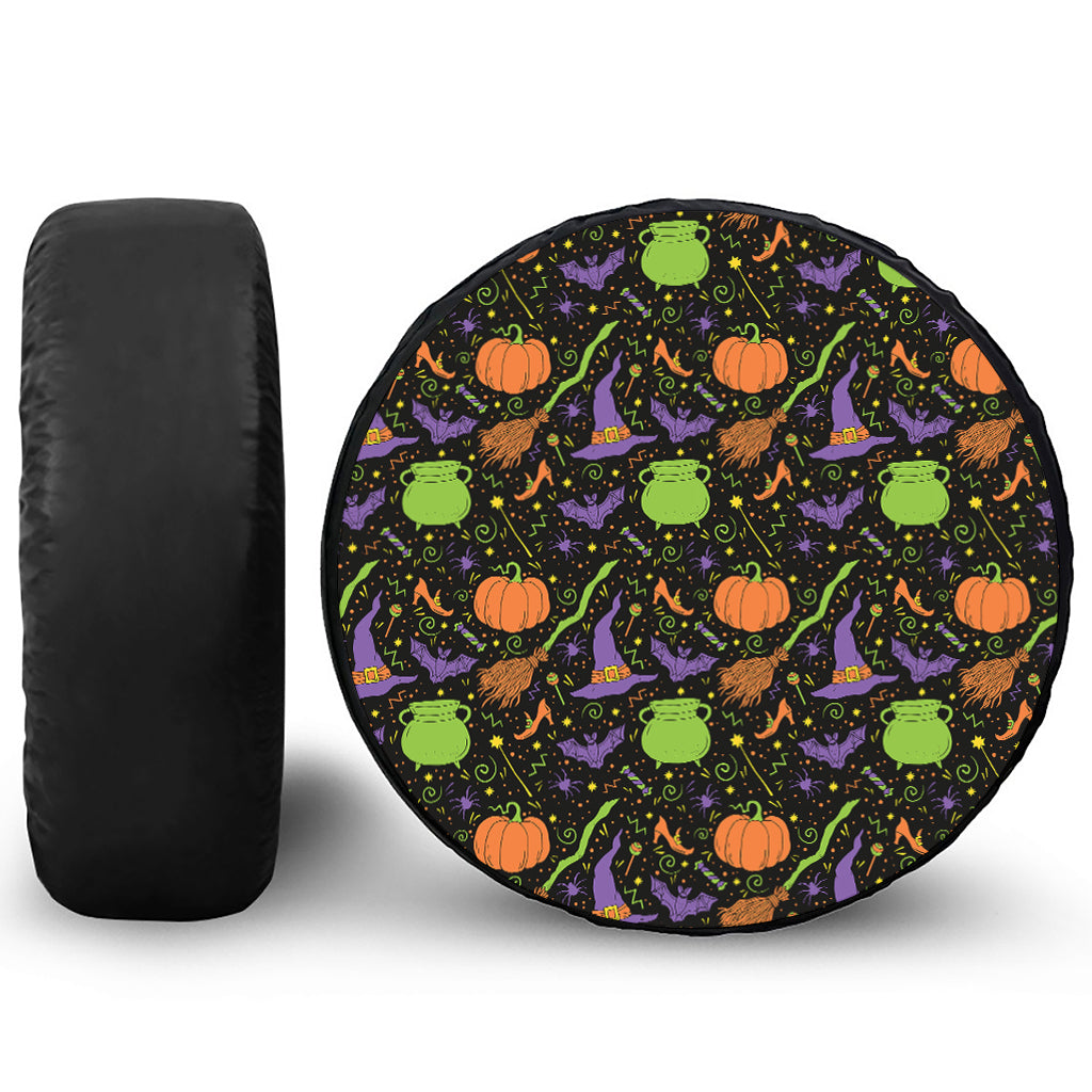 Halloween Wizard Pattern Print Tire Cover