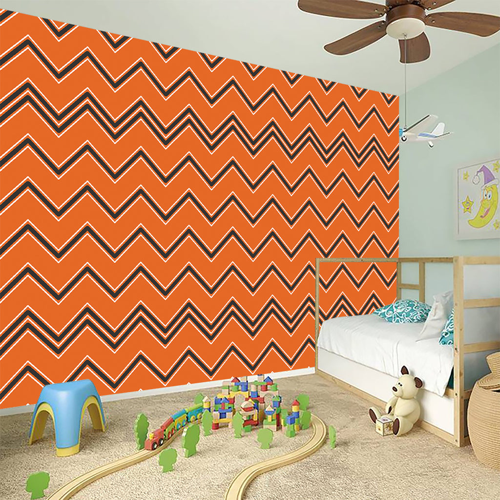 Halloween Zig Zag Pattern Print Wall Sticker