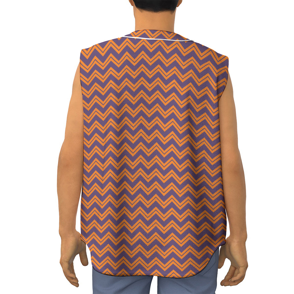 Halloween Zigzag Pattern Print Sleeveless Baseball Jersey