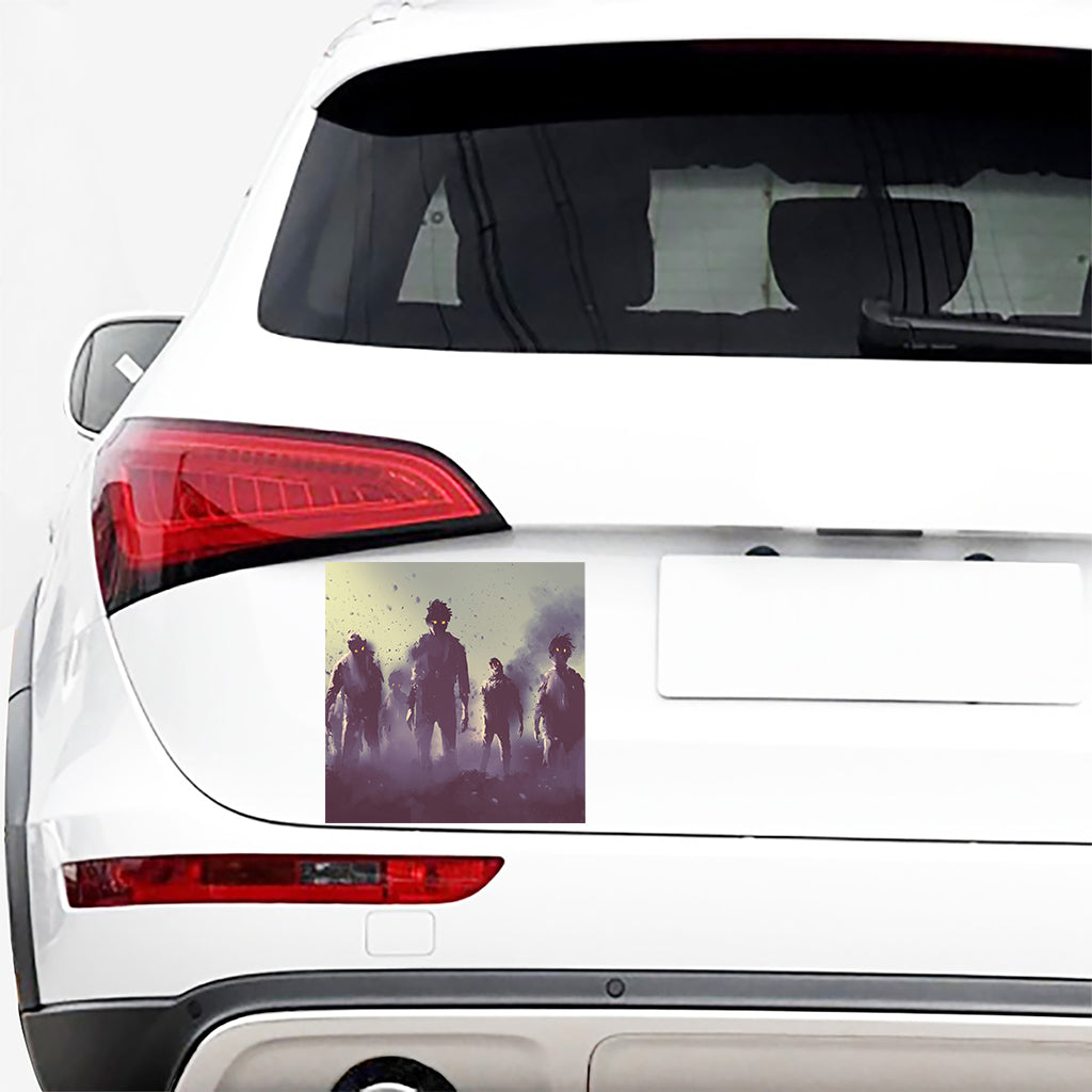 Halloween Zombie Crowd Print Car Sticker