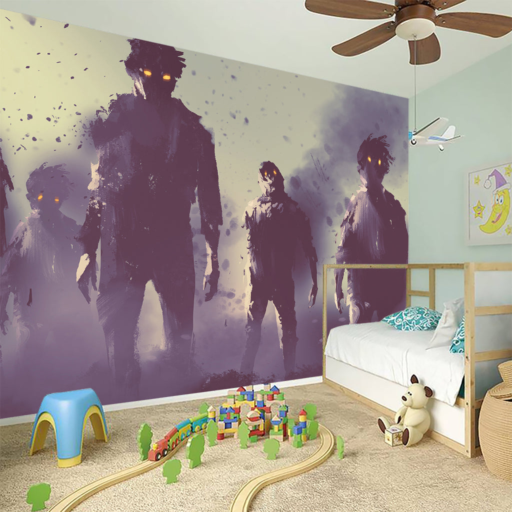 Halloween Zombie Crowd Print Wall Sticker