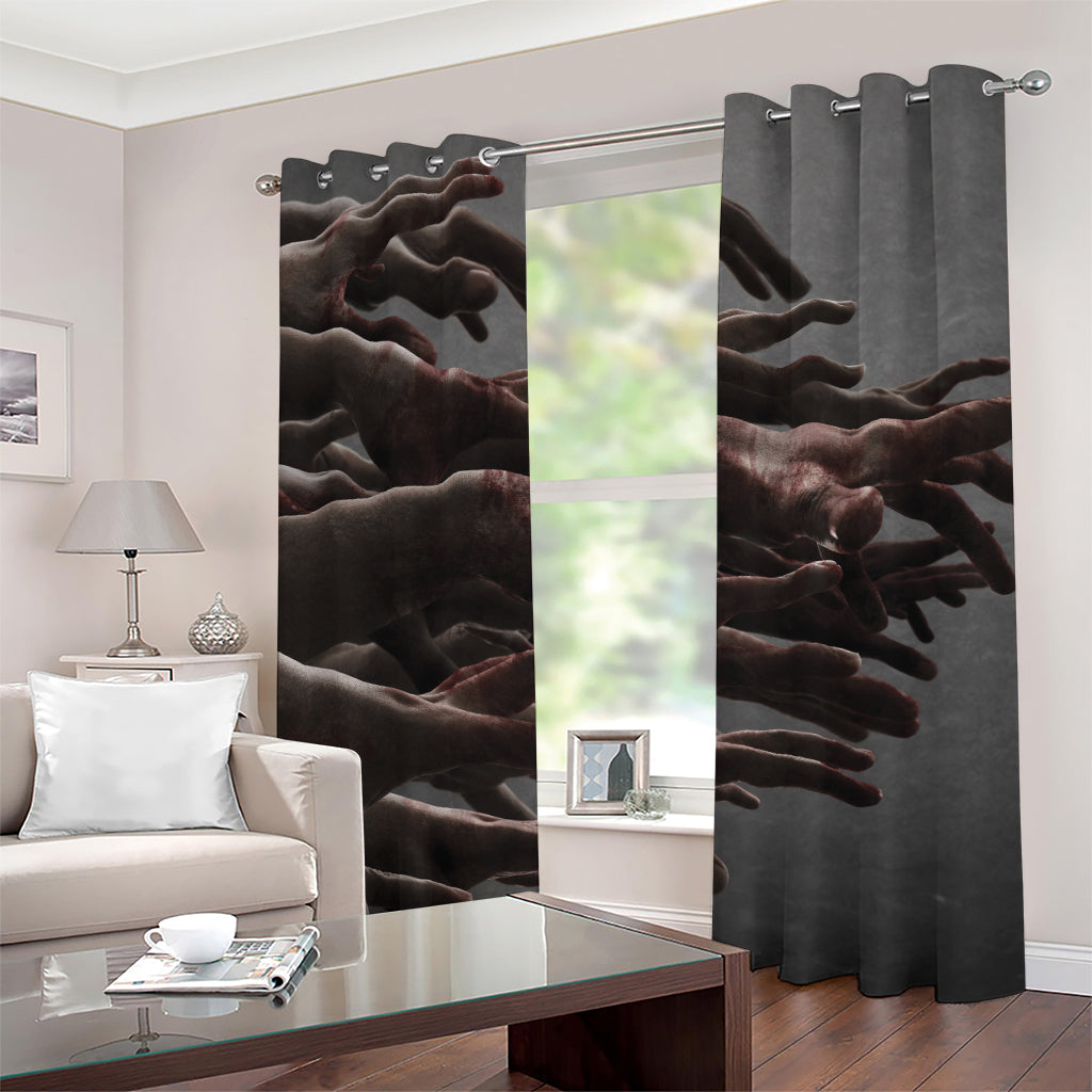 Halloween Zombie Hands Print Grommet Curtains