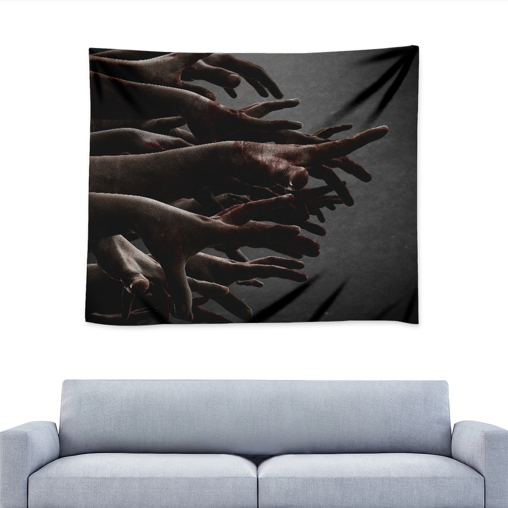 Halloween Zombie Hands Print Tapestry