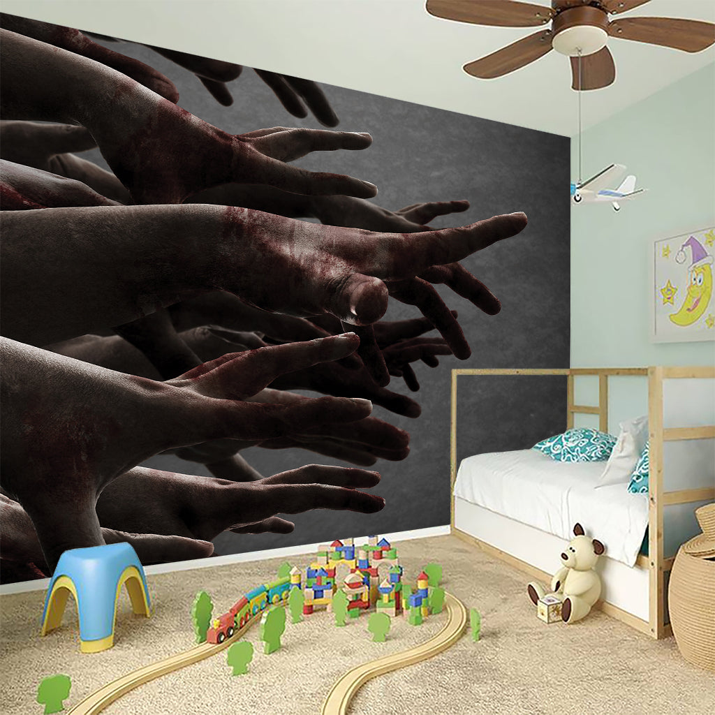 Halloween Zombie Hands Print Wall Sticker