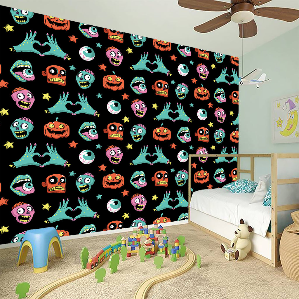 Halloween Zombie Pattern Print Wall Sticker