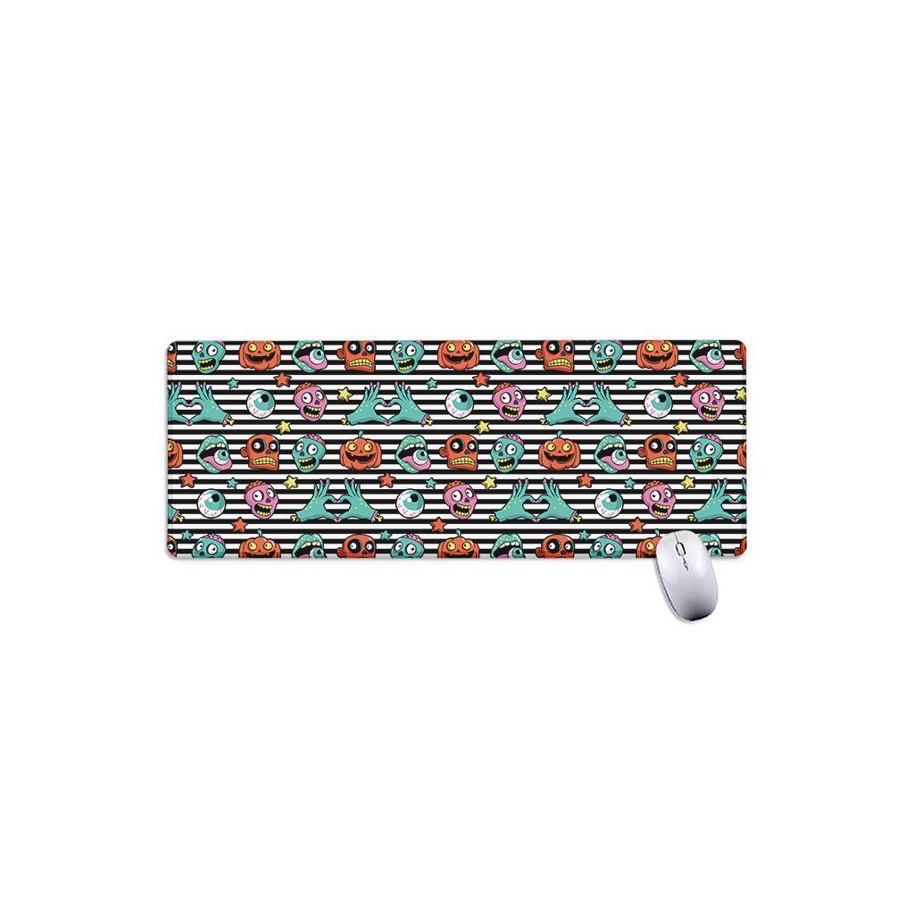 Halloween Zombie Striped Pattern Print Extended Mouse Pad