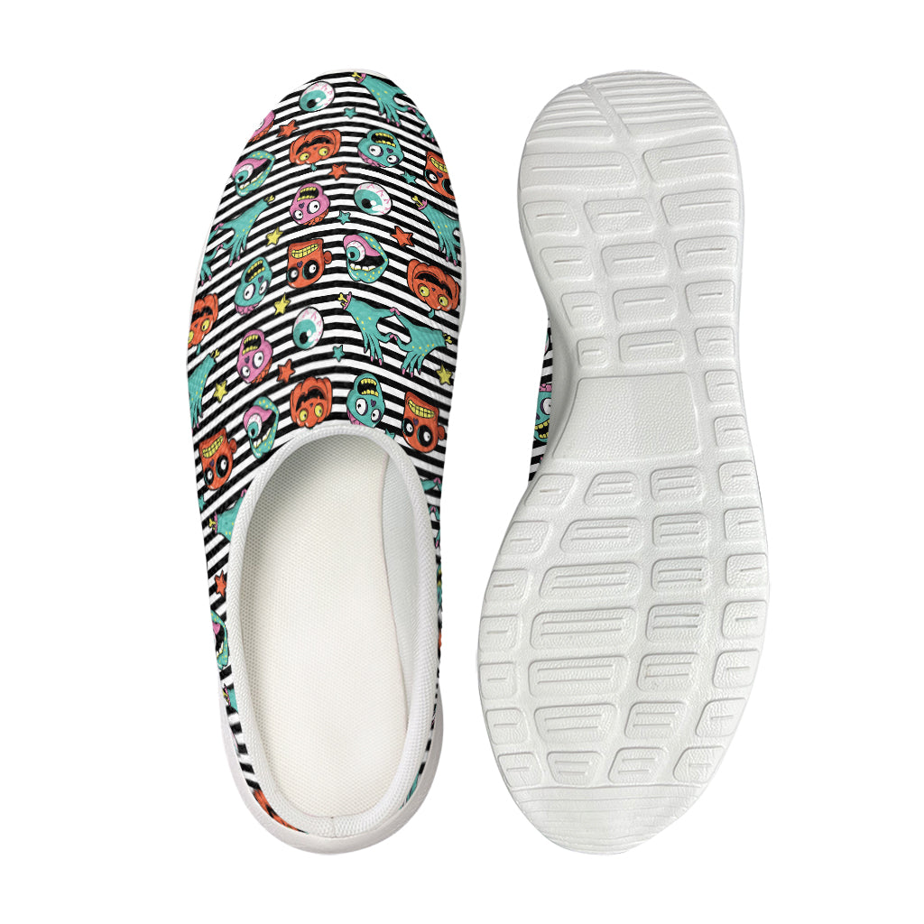 Halloween Zombie Striped Pattern Print Mesh Casual Shoes